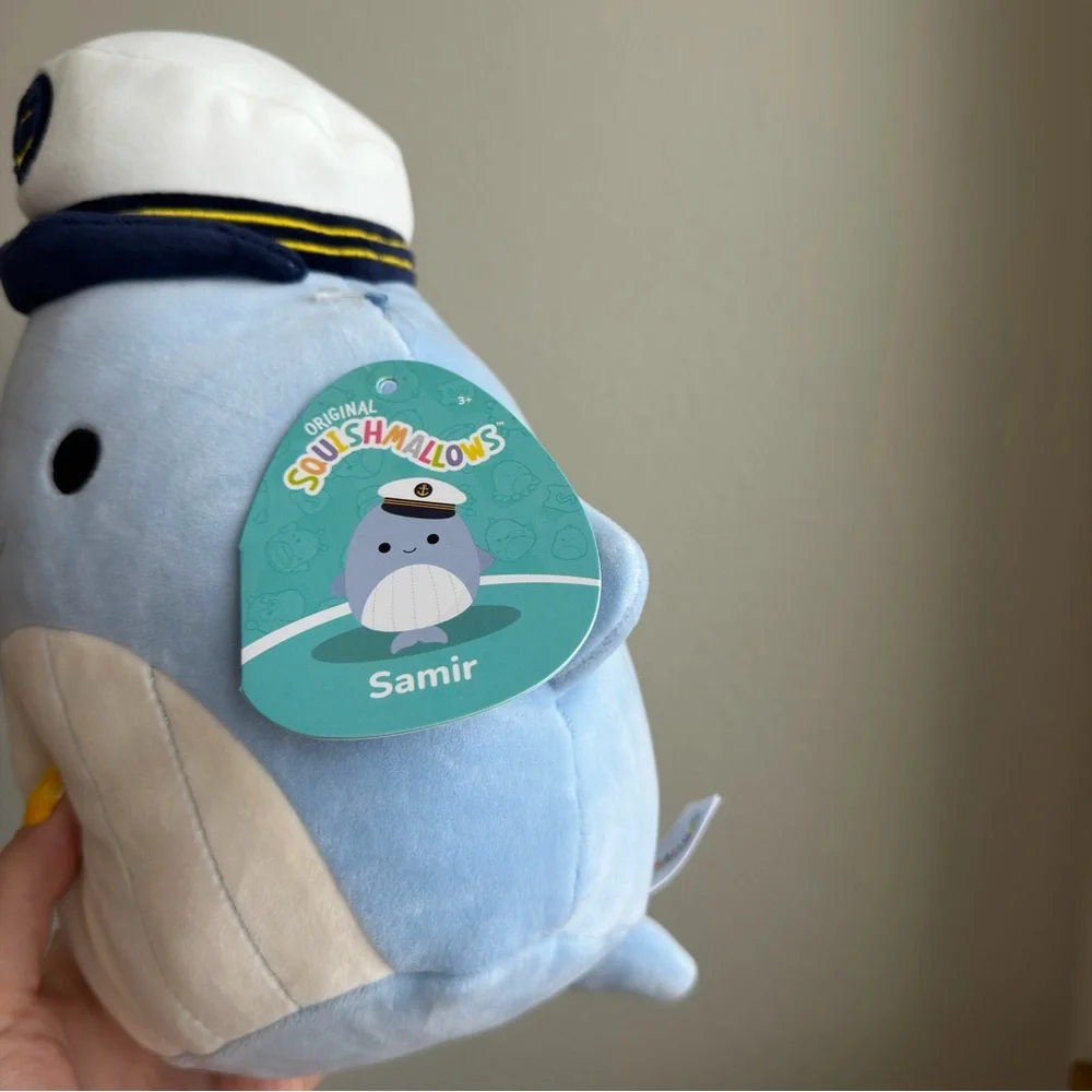 NWT Squishmallows Samir Whale Captain Plush Blue Nautical Stuffed Animal - Picture 2 of 3